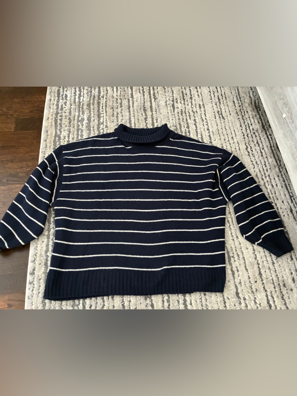 GAP Navy Sweater with Cream Stripes